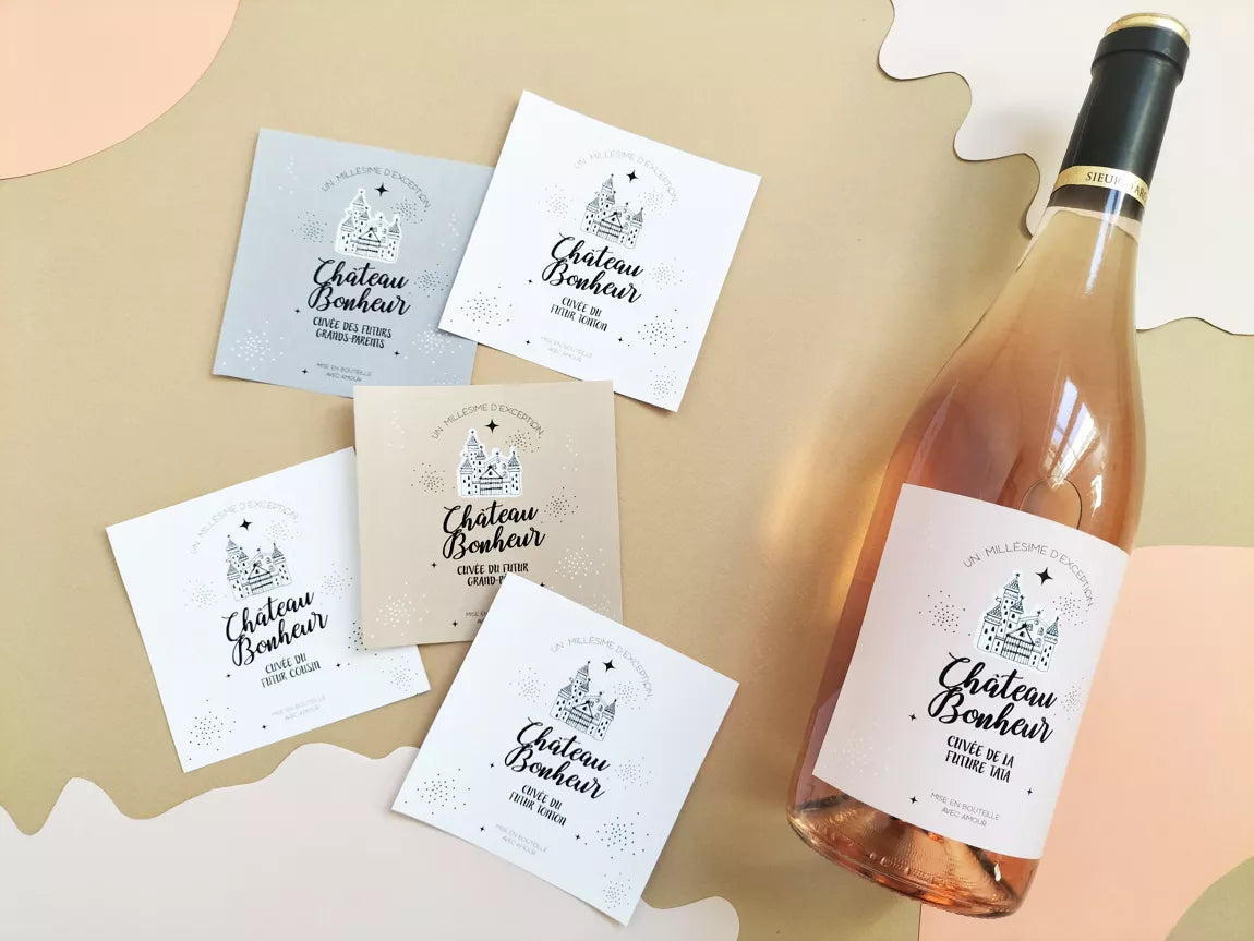 Annonce de grossesse | Bouteille de vin