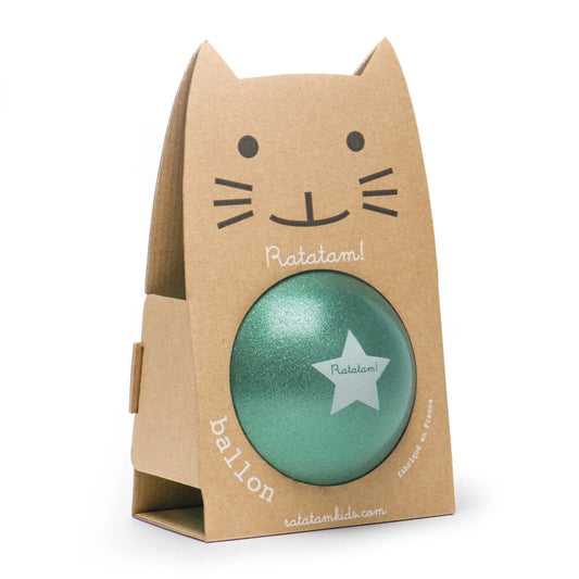 Balle de jeu 15 cm I Vert pailleté