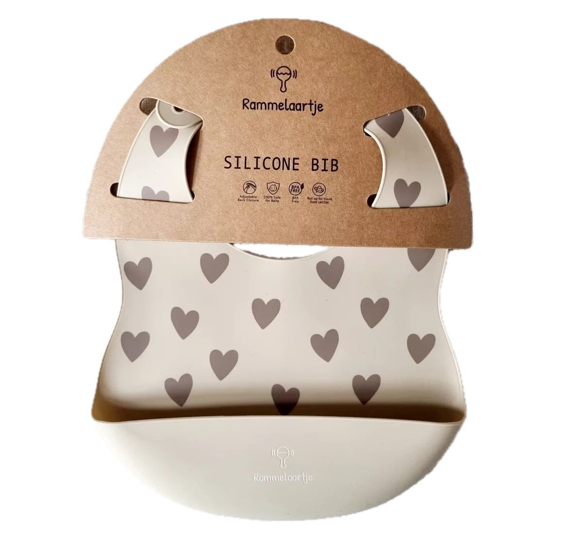 Bavoir silicone avec bac récupérateur I Coeur