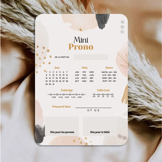 Carte de pronostic pour baby shower I Minimalist