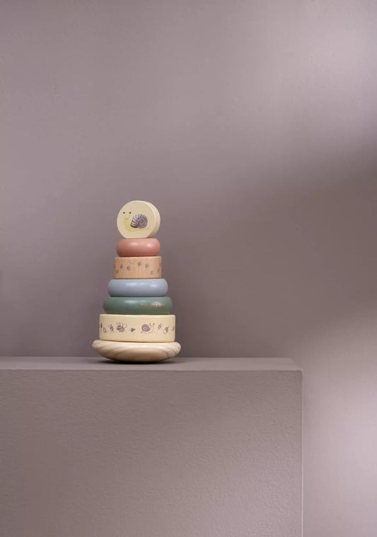 Jouet culbuto en bois à empiler