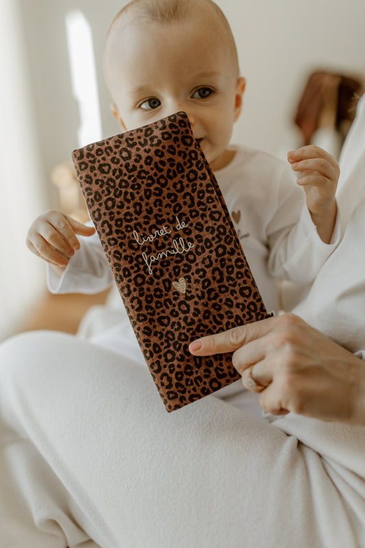 Protège livret de famille | Velour brique