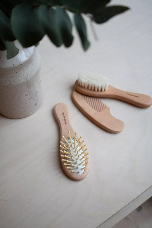 Set brosse et peigne en bois