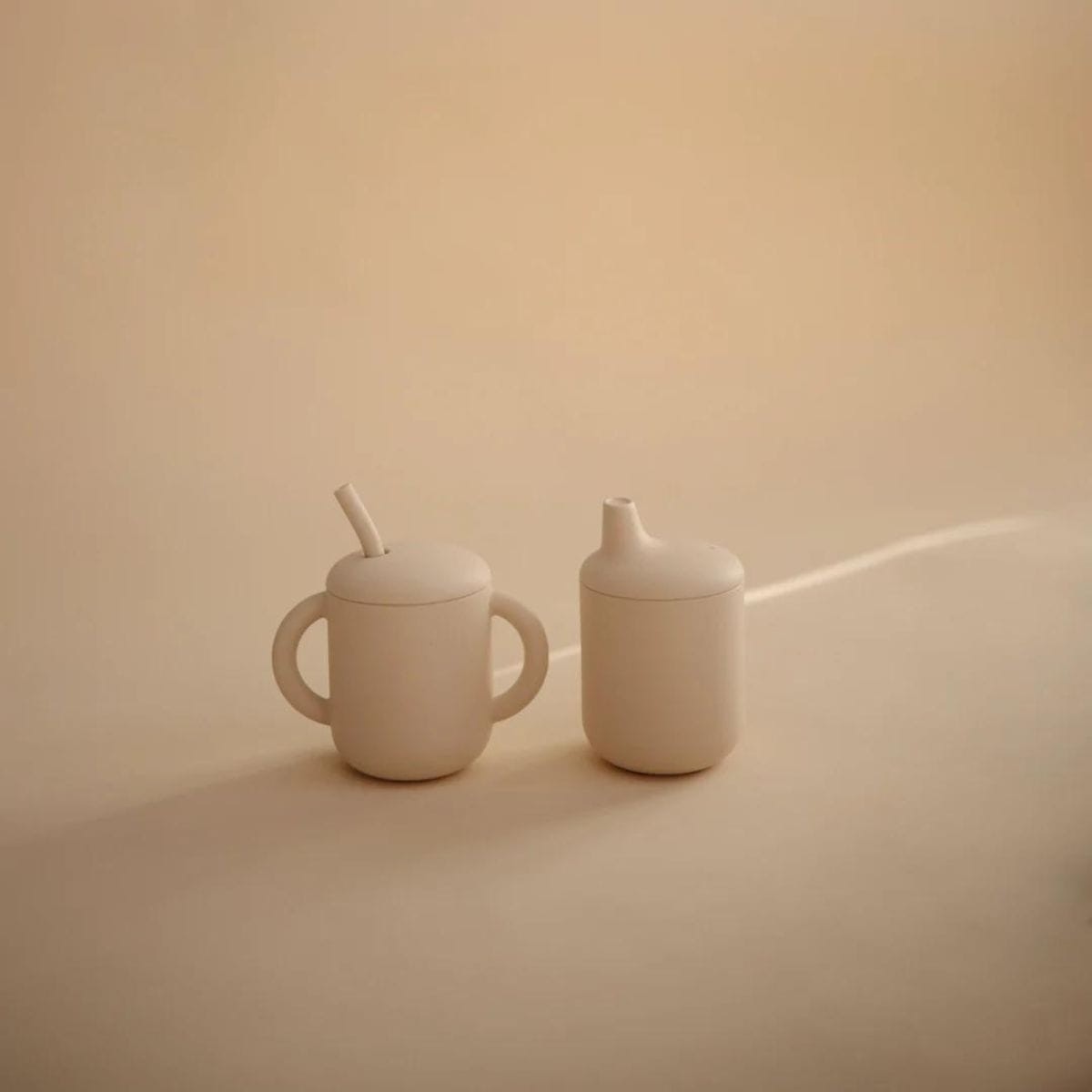 Tasse avec paille | Beige