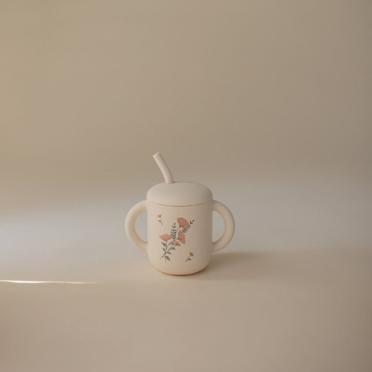Tasse avec paille | Fleurs