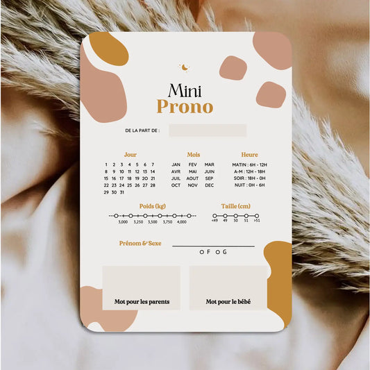 Carte de pronostic pour baby shower