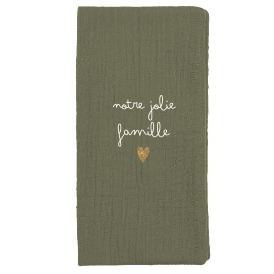 Protège livret de famille | Gaze olive