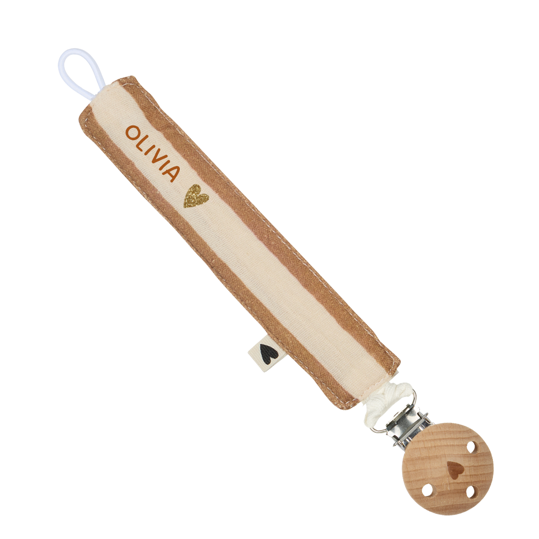 Attache-tétine | Gaze rayures larges