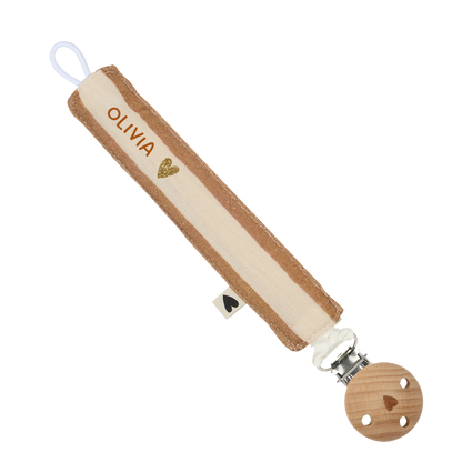 Attache-tétine | Gaze rayures larges