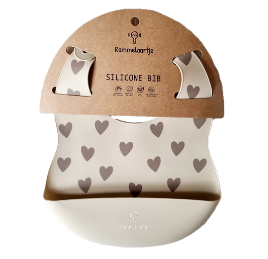 Bavoir silicone avec bac récupérateur I Coeur