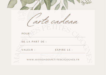Carte-Cadeau MAISON DES PETITES CIGOGNES