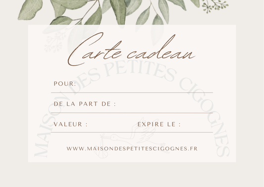 Carte-Cadeau MAISON DES PETITES CIGOGNES