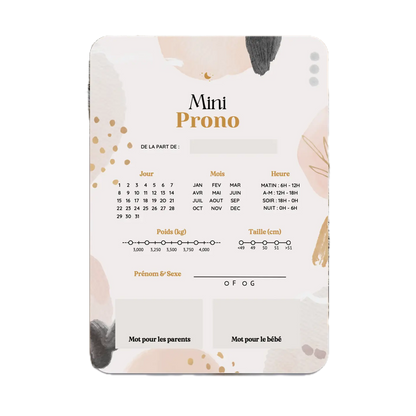 Carte de pronostic pour baby shower I Minimalist
