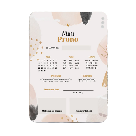 Carte de pronostic pour baby shower I Minimalist