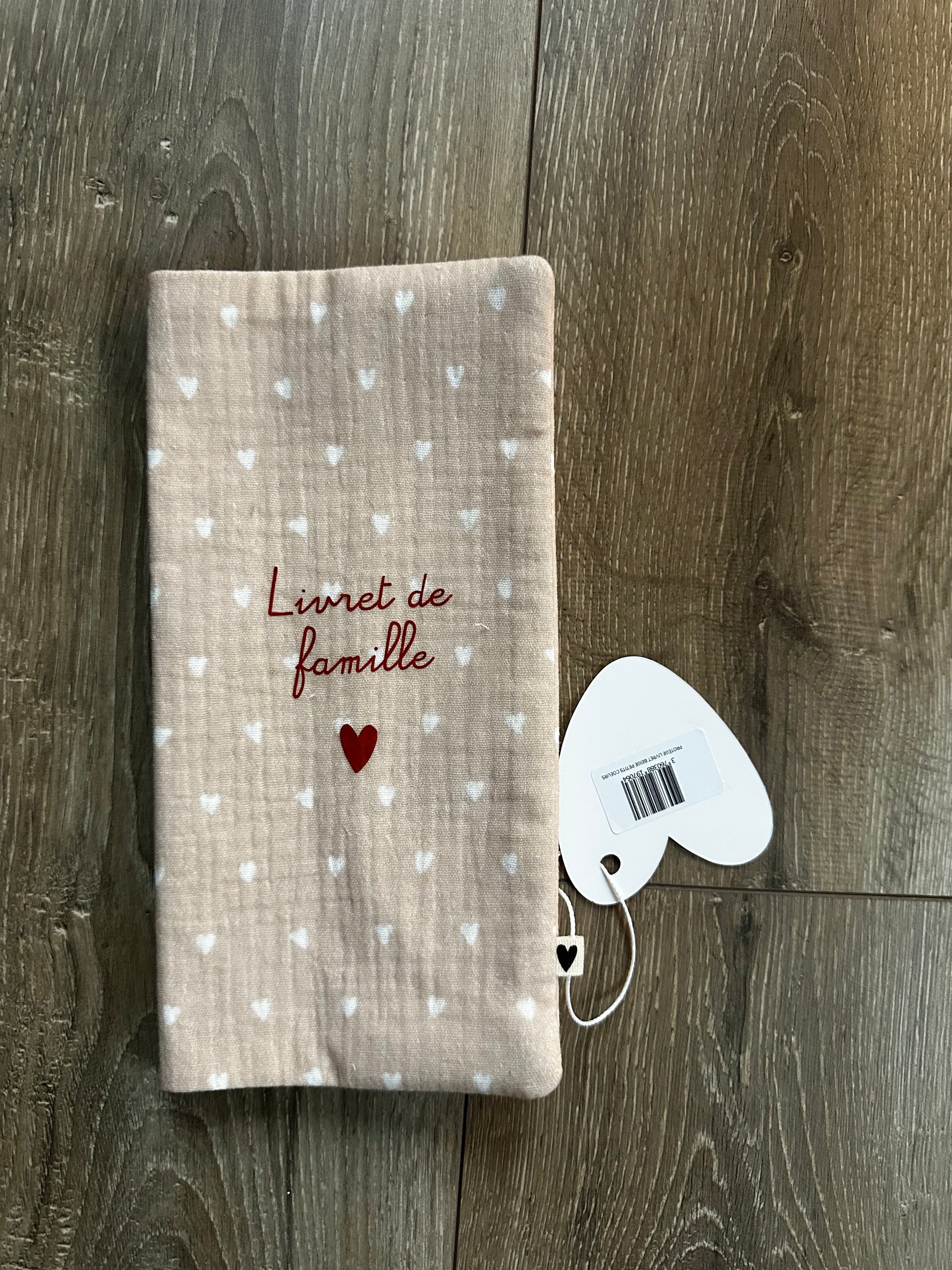 Protège livret de famille | Gaze petit coeur