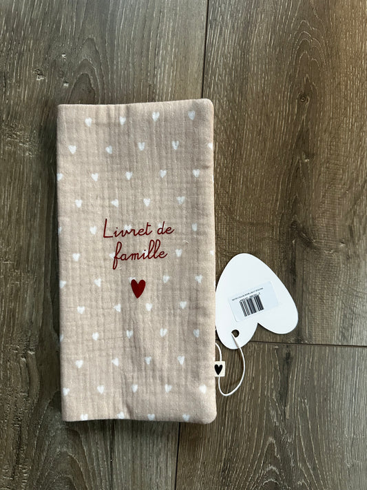 Protège livret de famille | Gaze petit coeur