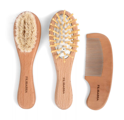 Set brosse et peigne en bois