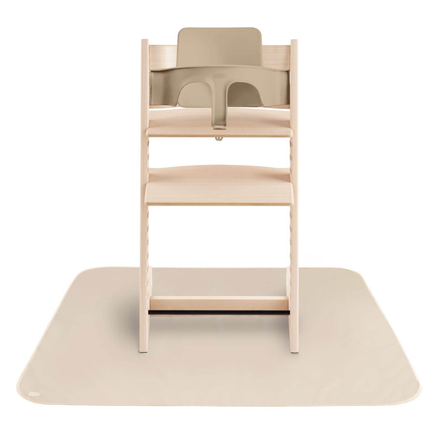 Tapis sous chaise haute anti-éclaboussures  I Beige 