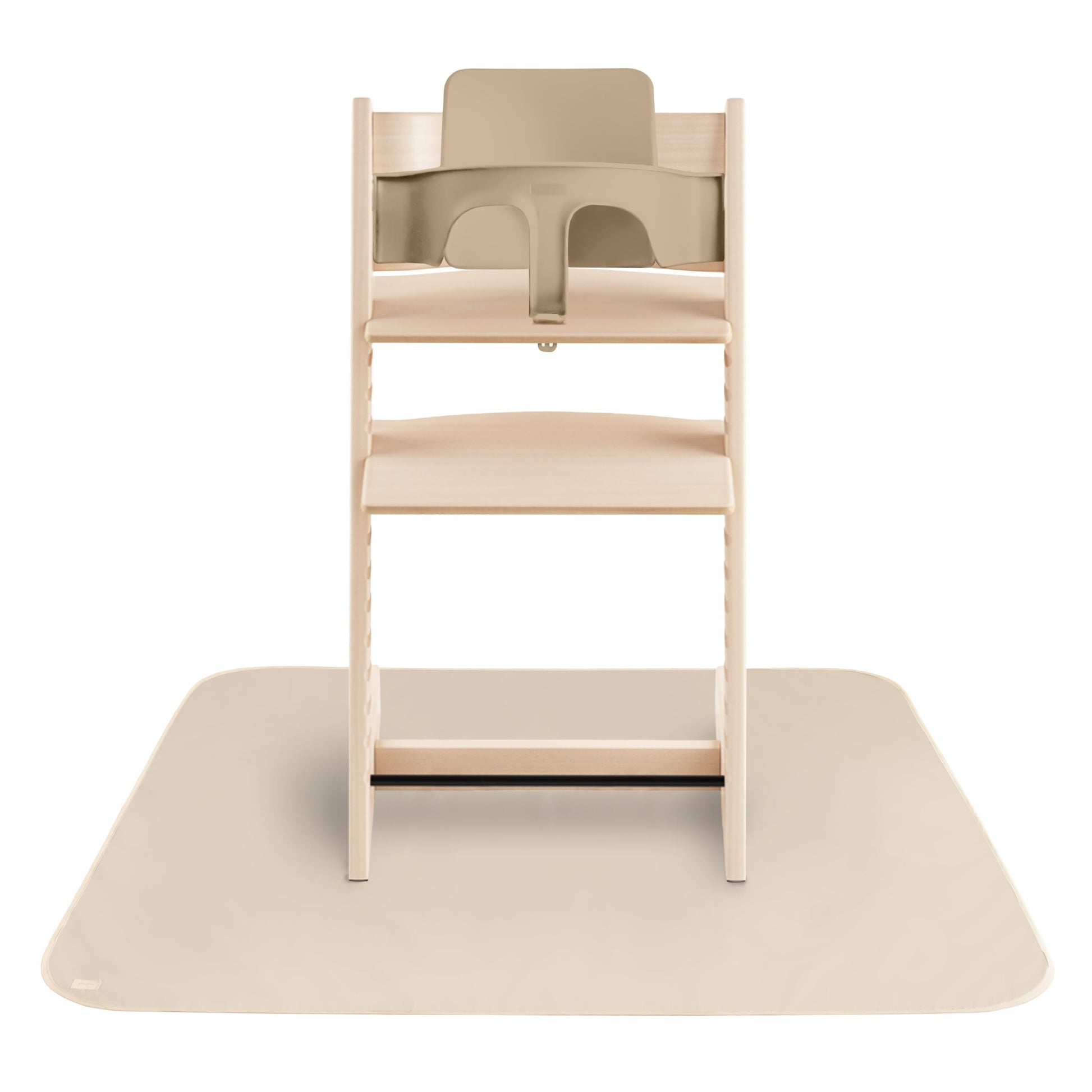 Tapis sous chaise haute anti-éclaboussures  I Beige 