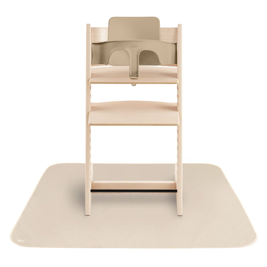 Tapis sous chaise haute anti-éclaboussures  I Beige 