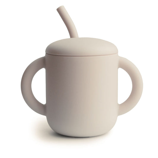 Tasse avec paille | Beige