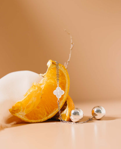 Bola de grossesse pour jumeaux I Olympe Argent Nacre