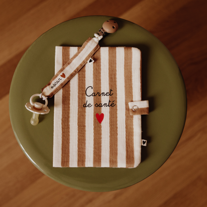 Protège carnet de santé | Rayure épaisse